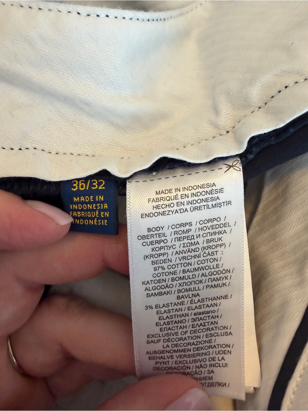 Polo Ralph Lauren Stretch Straight Fit Chino Pants Mens 36x32 Navy Flat Front Z2 - Picture 6 of 10